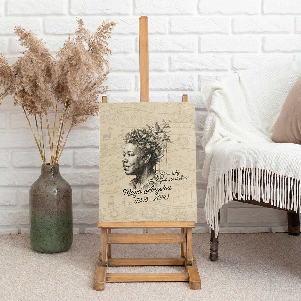 Maya Angelou Canvas Wall Art I Know Why The Caged Bird Sings - African Pride