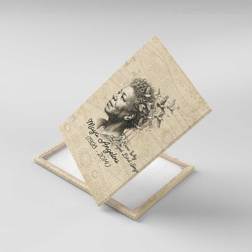 Maya Angelou Canvas Wall Art I Know Why The Caged Bird Sings - African Pride