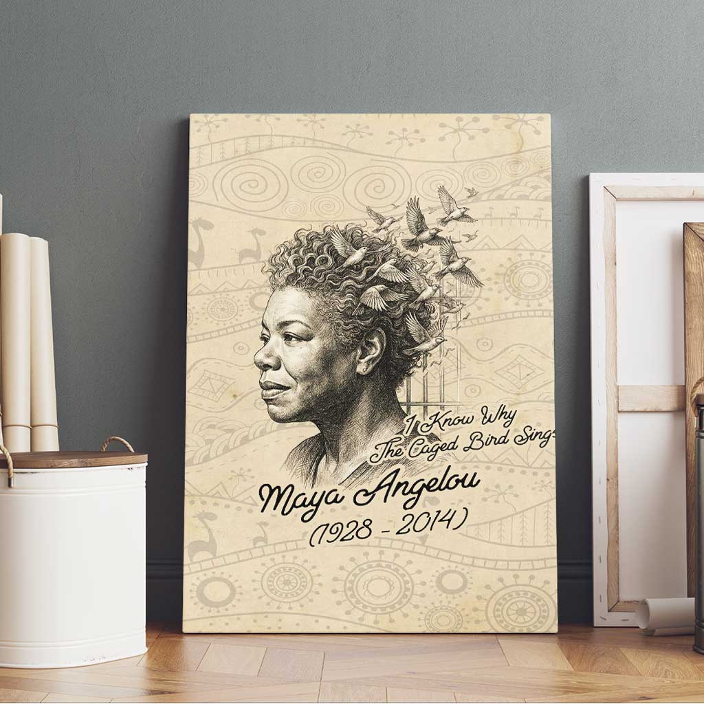 Maya Angelou Canvas Wall Art I Know Why The Caged Bird Sings - African Pride