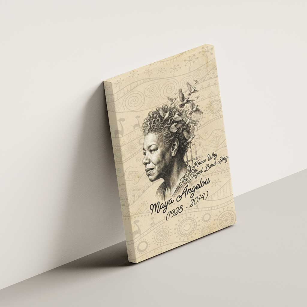 Maya Angelou Canvas Wall Art I Know Why The Caged Bird Sings - African Pride