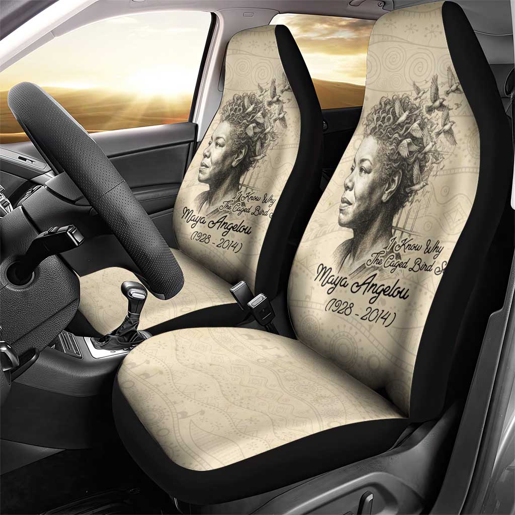 Maya Angelou Car Seat Cover I Know Why The Caged Bird Sings - African Pride
