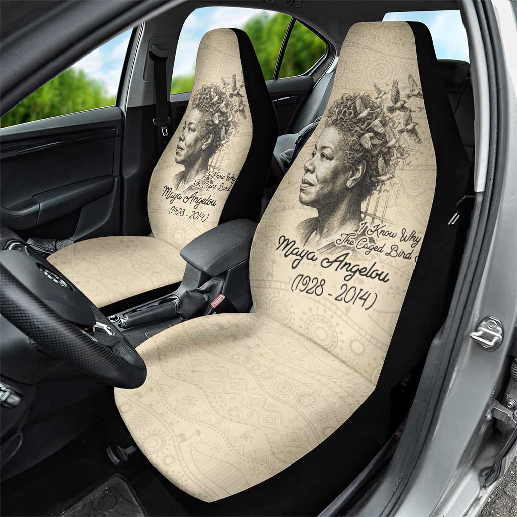Maya Angelou Car Seat Cover I Know Why The Caged Bird Sings - African Pride