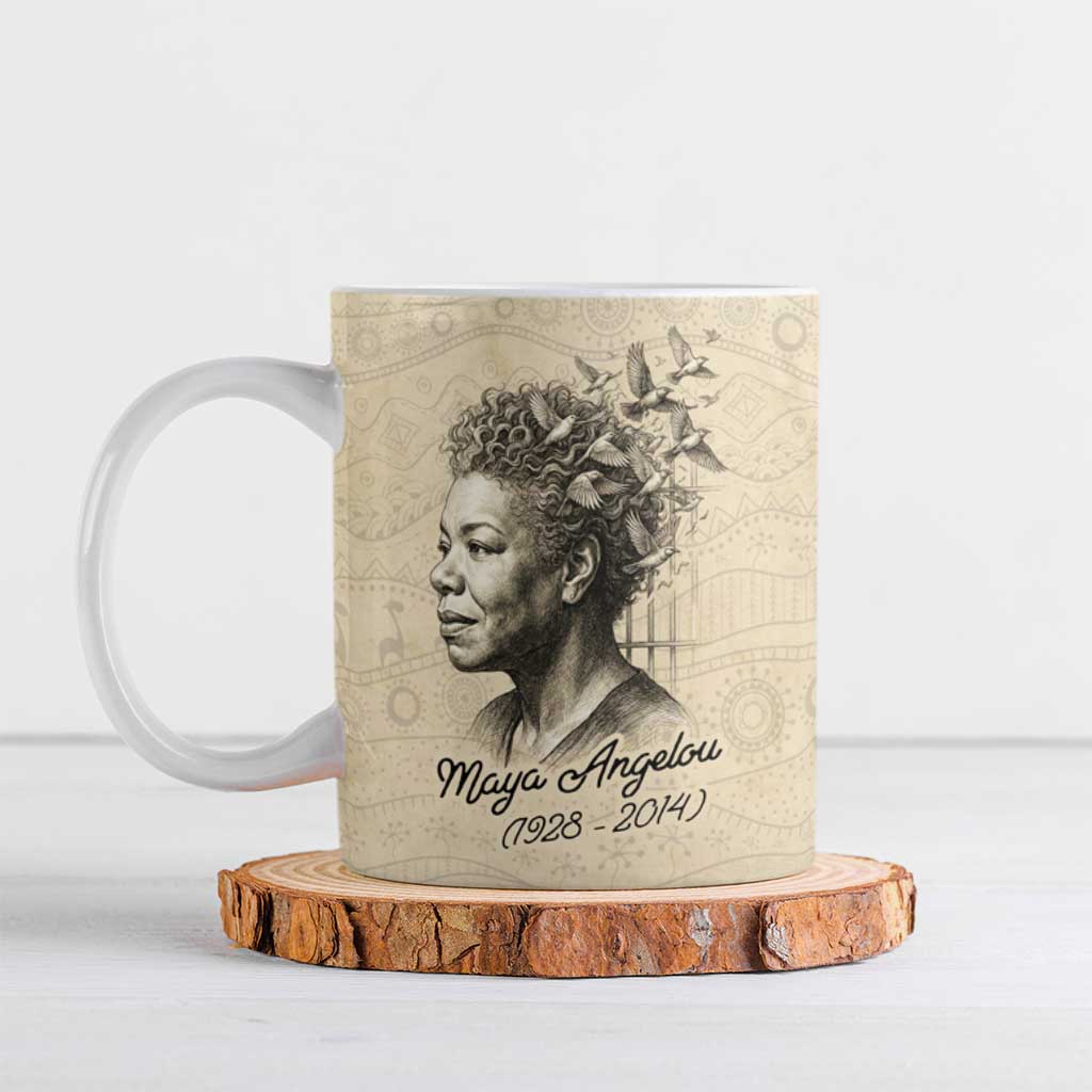 Maya Angelou Ceramic Mug I Know Why The Caged Bird Sings - African Pride