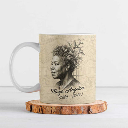 Maya Angelou Ceramic Mug I Know Why The Caged Bird Sings - African Pride