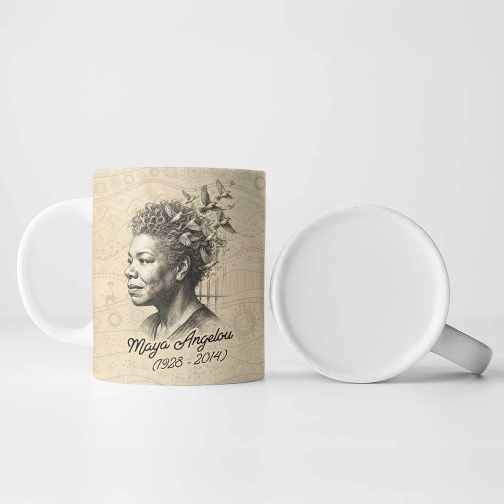 Maya Angelou Ceramic Mug I Know Why The Caged Bird Sings - African Pride