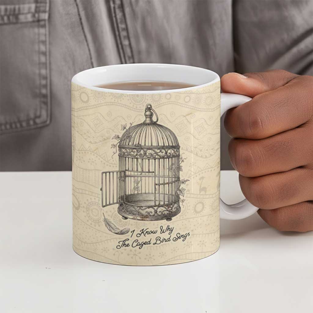 Maya Angelou Ceramic Mug I Know Why The Caged Bird Sings - African Pride