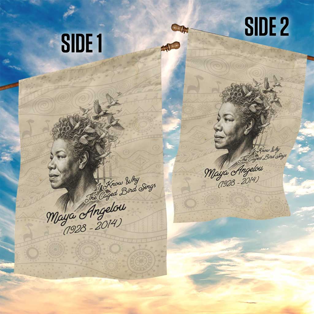 Maya Angelou Garden Flag I Know Why The Caged Bird Sings - African Pride