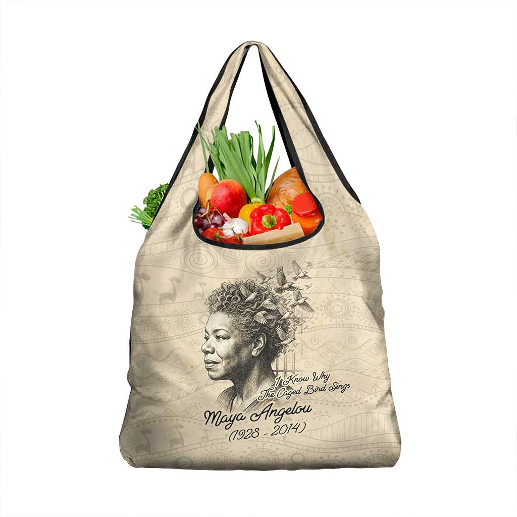 Maya Angelou Grocery Bag I Know Why The Caged Bird Sings - African Pride