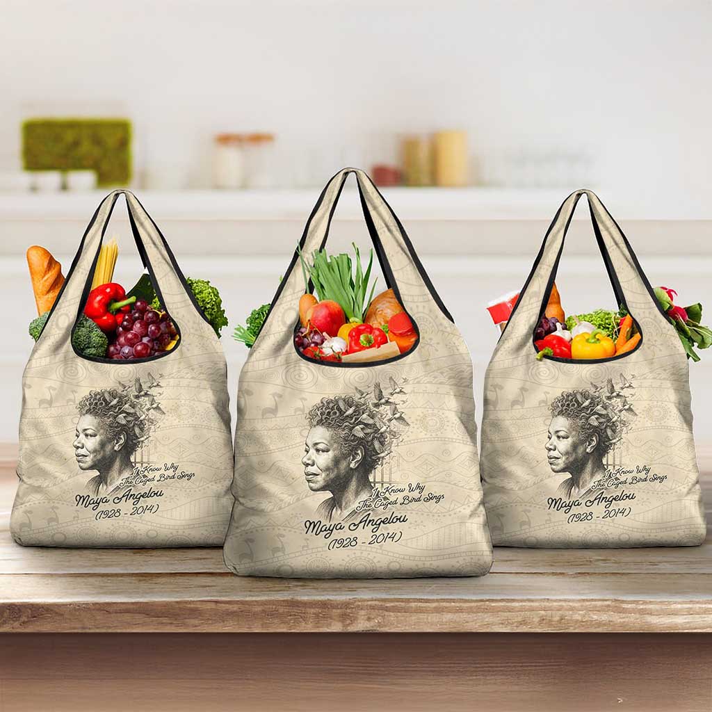 Maya Angelou Grocery Bag I Know Why The Caged Bird Sings - African Pride