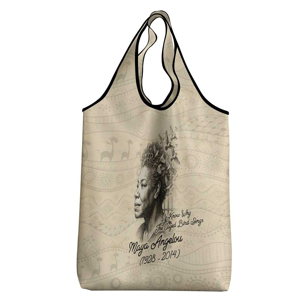 Maya Angelou Grocery Bag I Know Why The Caged Bird Sings - African Pride