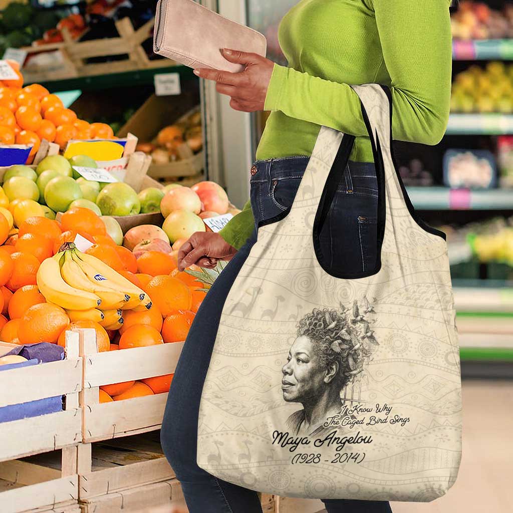 Maya Angelou Grocery Bag I Know Why The Caged Bird Sings - African Pride