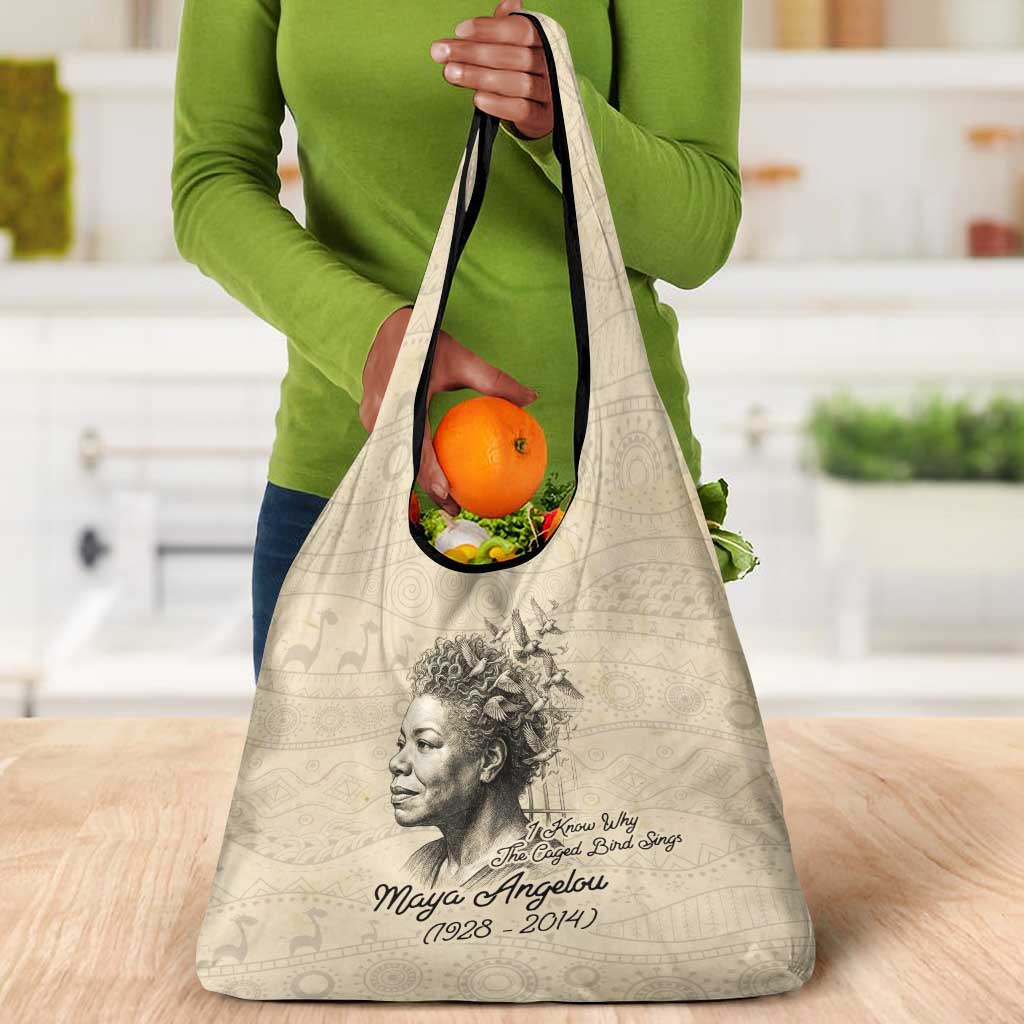 Maya Angelou Grocery Bag I Know Why The Caged Bird Sings - African Pride