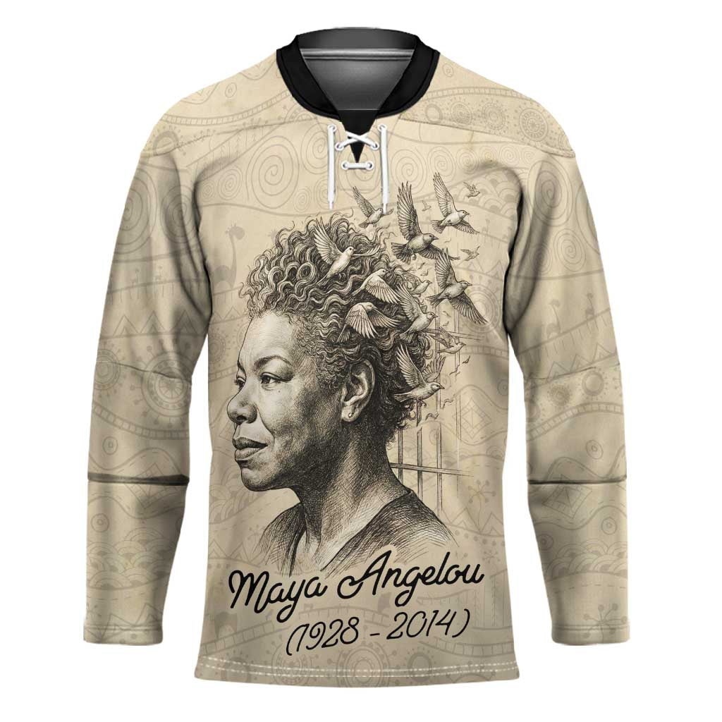 Maya Angelou Hockey Jersey I Know Why The Caged Bird Sings - African Pride
