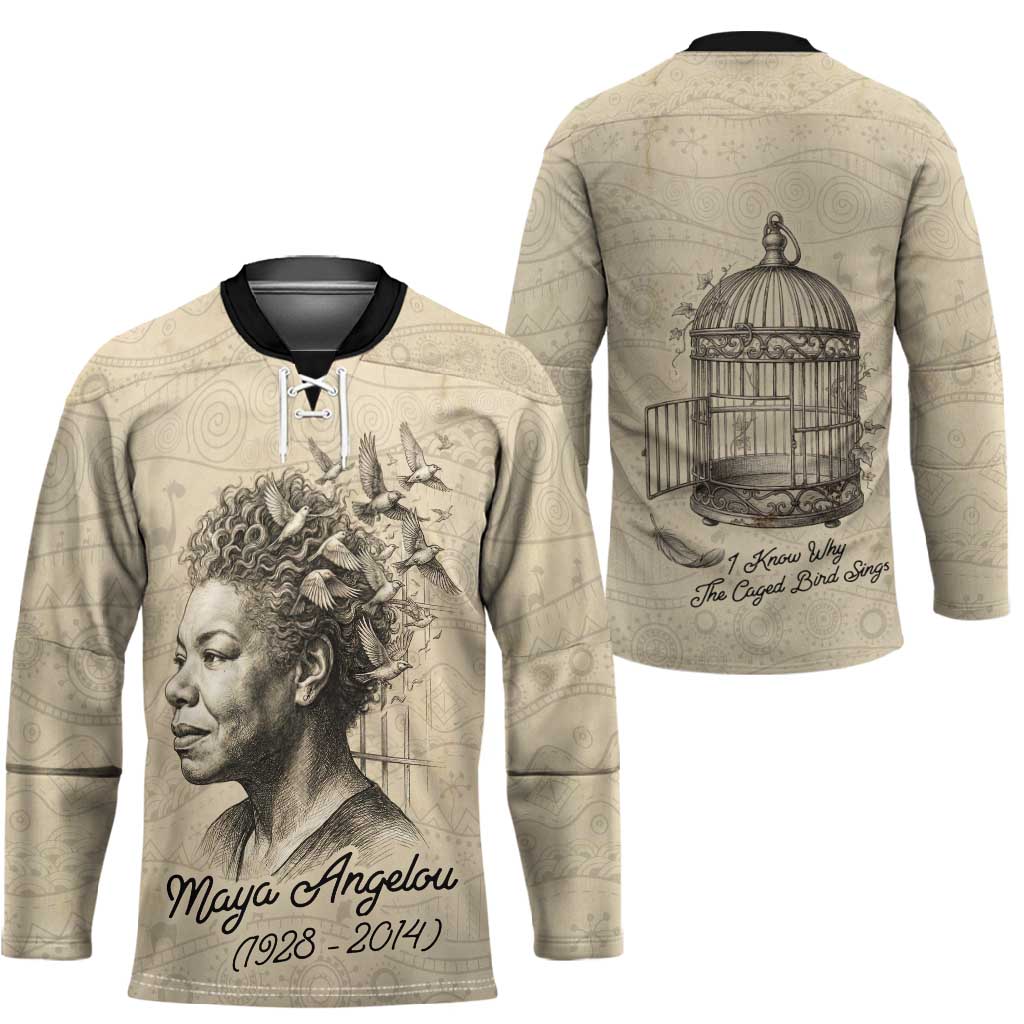 Maya Angelou Hockey Jersey I Know Why The Caged Bird Sings - African Pride