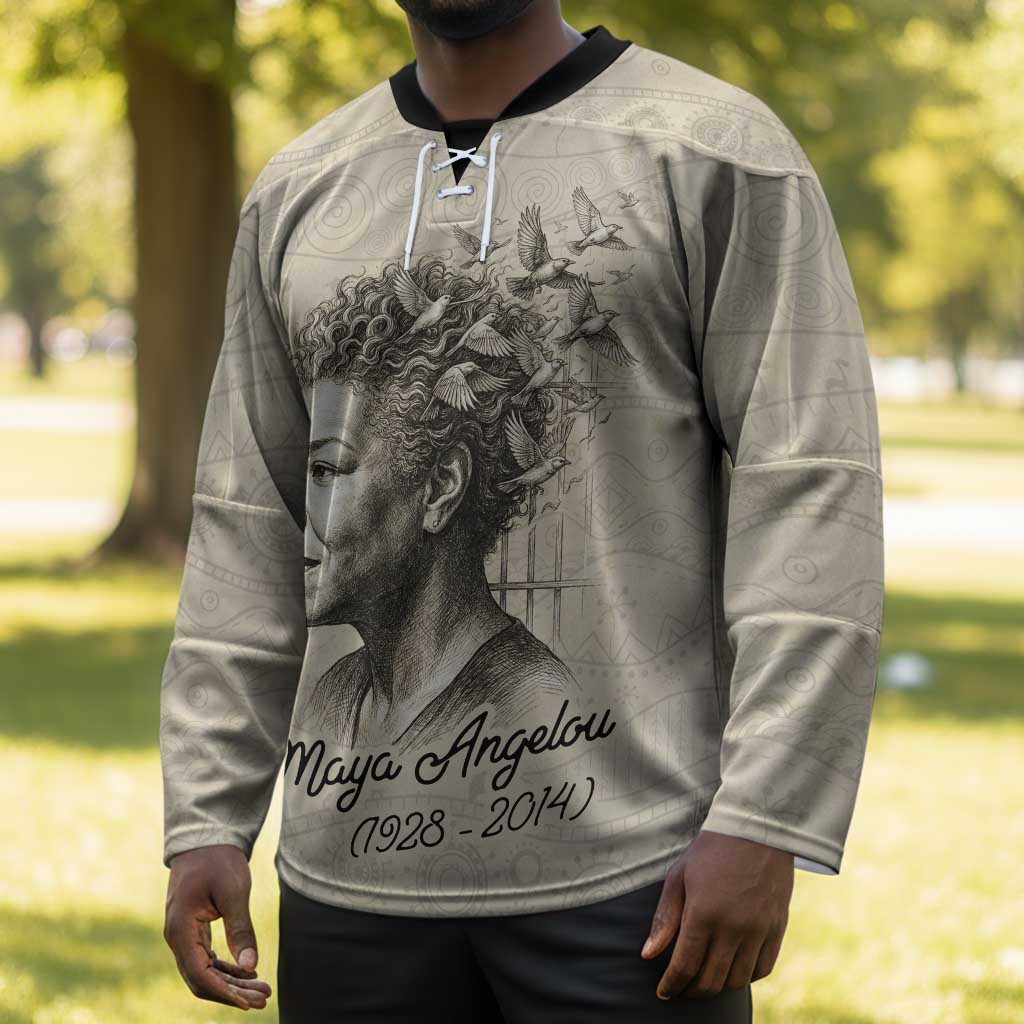 Maya Angelou Hockey Jersey I Know Why The Caged Bird Sings - African Pride