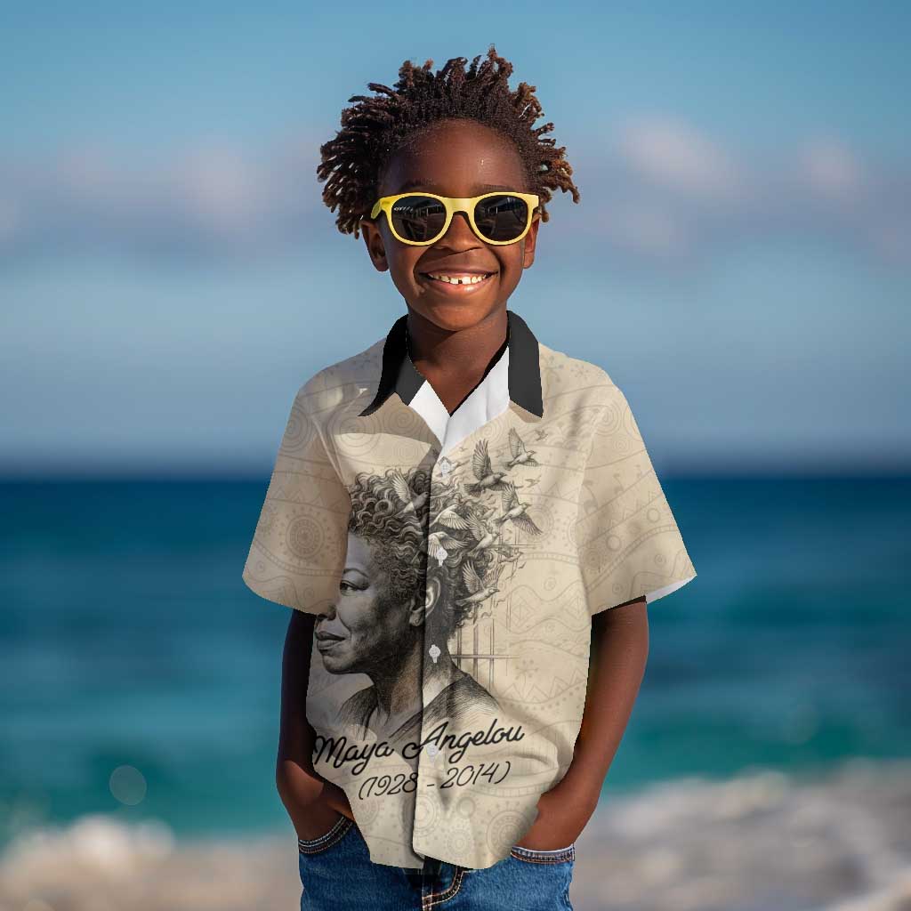 Maya Angelou Kid Hawaiian Shirt I Know Why The Caged Bird Sings - African Pride