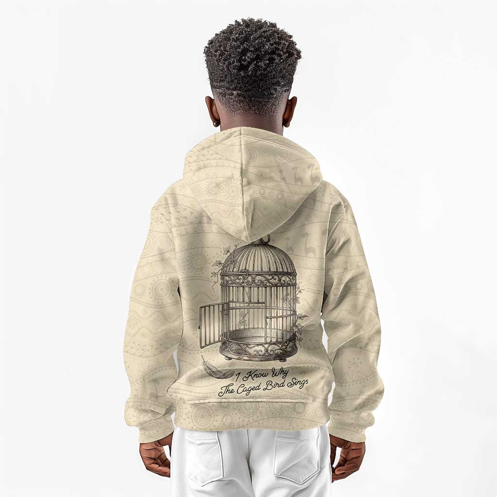 Maya Angelou Kid Hoodie I Know Why The Caged Bird Sings - African Pride
