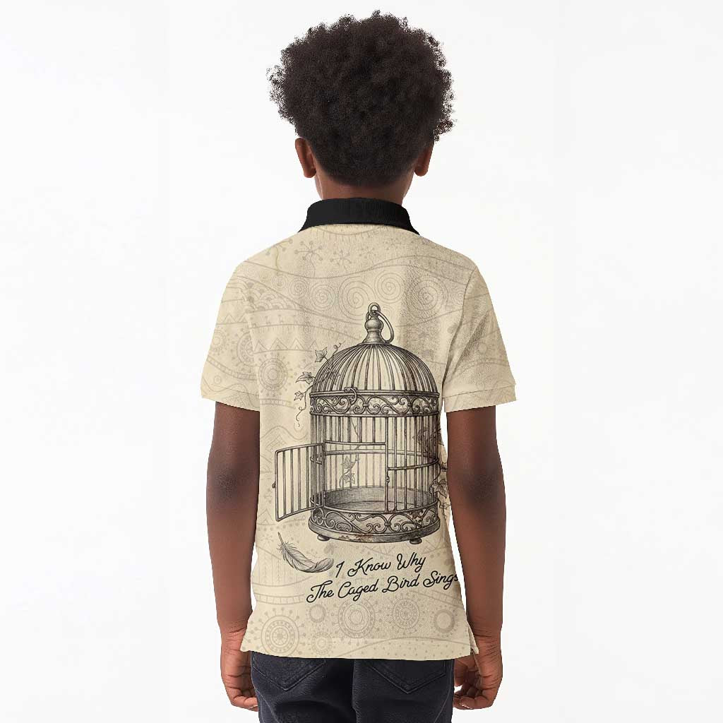 Maya Angelou Kid Polo Shirt I Know Why The Caged Bird Sings - African Pride