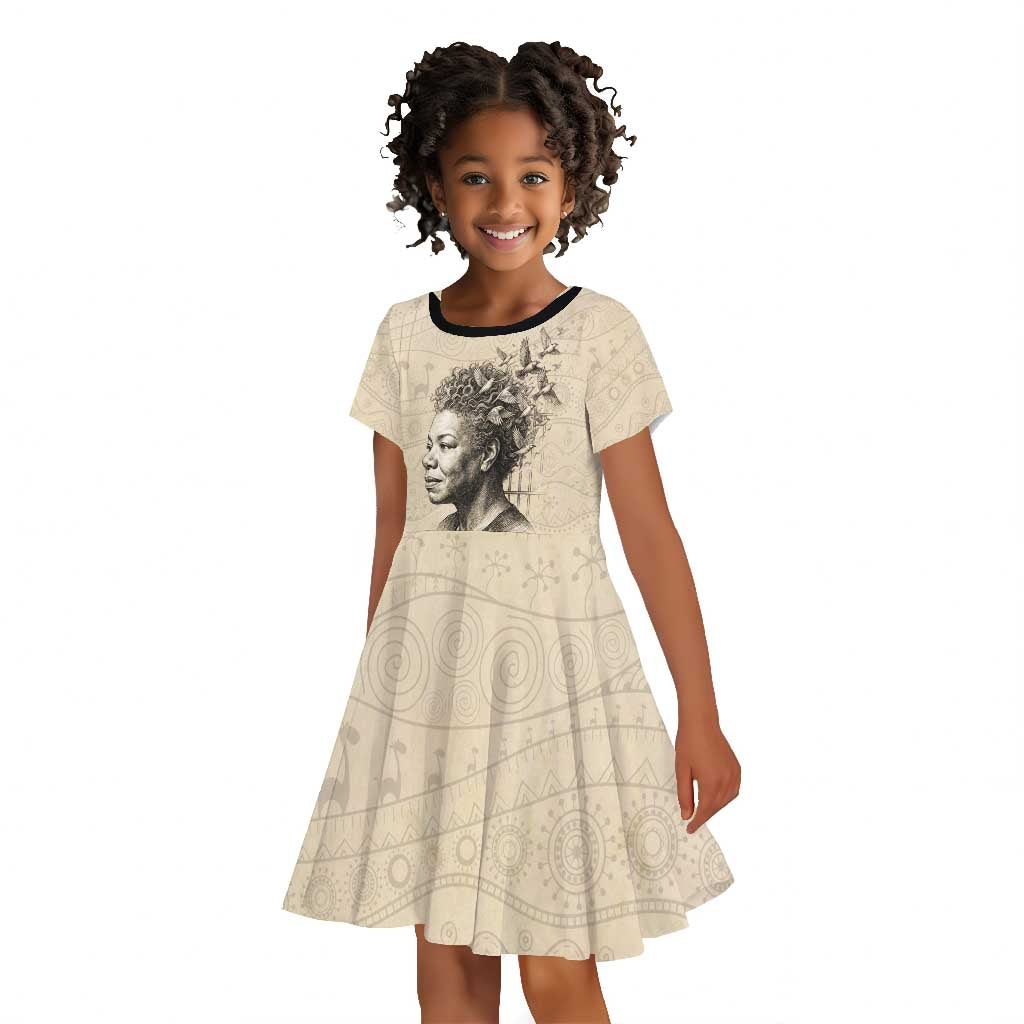 Maya Angelou Kid Short Sleeve Dress I Know Why The Caged Bird Sings - African Pride