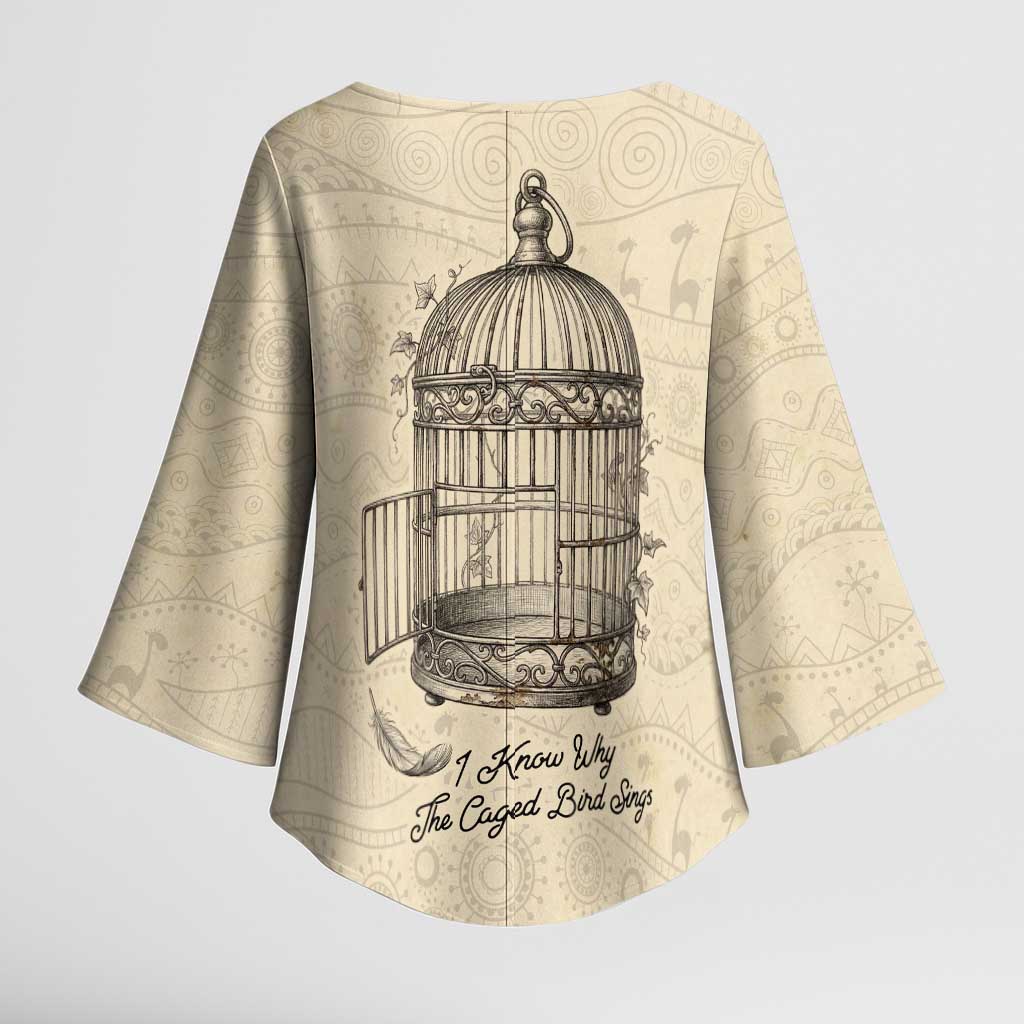 Maya Angelou Kimono Sleeve Blouse I Know Why The Caged Bird Sings - African Pride