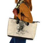 Maya Angelou Leather Tote Bag I Know Why The Caged Bird Sings - African Pride
