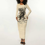 Maya Angelou Long Sleeve Bodycon Dress I Know Why The Caged Bird Sings - African Pride