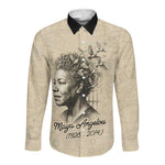 Maya Angelou Long Sleeve Button Shirt I Know Why The Caged Bird Sings - African Pride