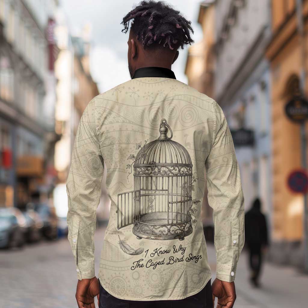 Maya Angelou Long Sleeve Button Shirt I Know Why The Caged Bird Sings - African Pride