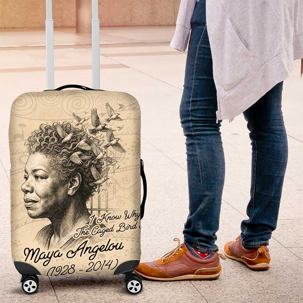 Maya Angelou Luggage Cover I Know Why The Caged Bird Sings - African Pride