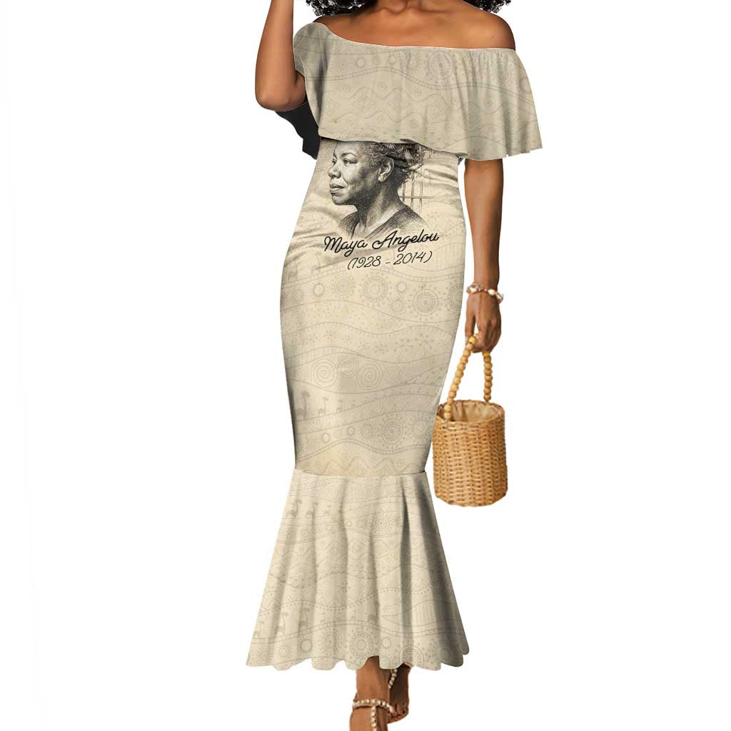 Maya Angelou Mermaid Dress I Know Why The Caged Bird Sings - African Pride