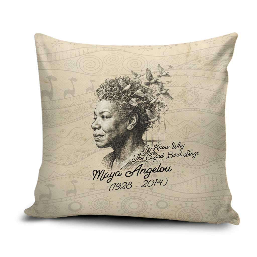 Maya Angelou Pillow Cover I Know Why The Caged Bird Sings - African Pride