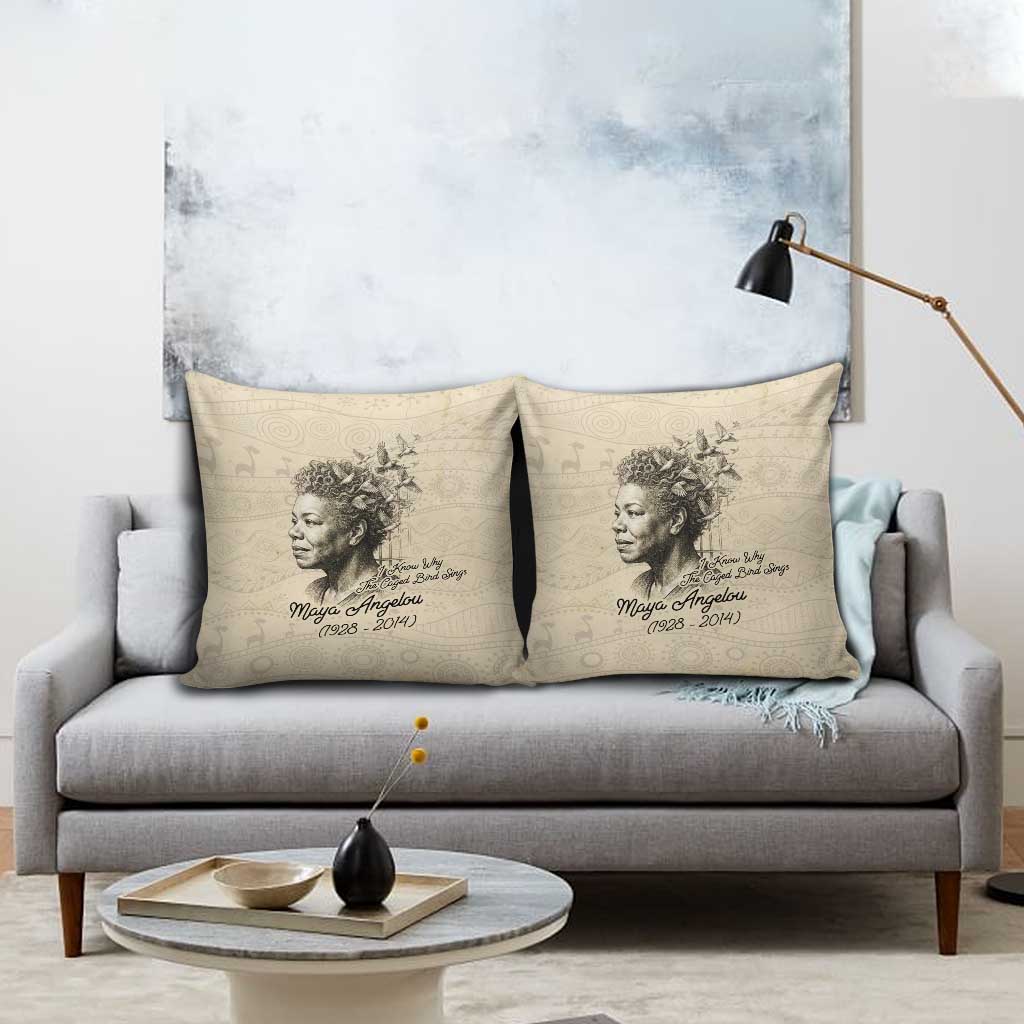 Maya Angelou Pillow Cover I Know Why The Caged Bird Sings - African Pride