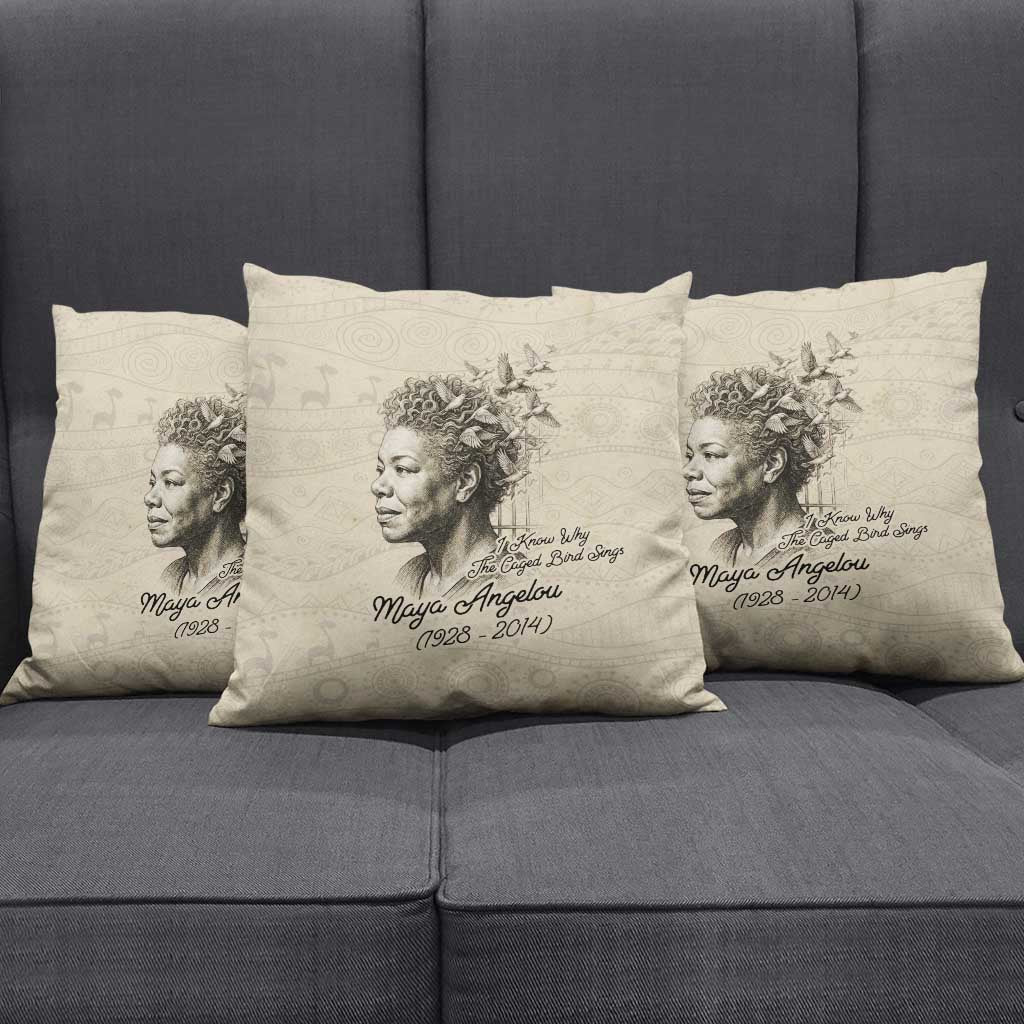 Maya Angelou Pillow Cover I Know Why The Caged Bird Sings - African Pride