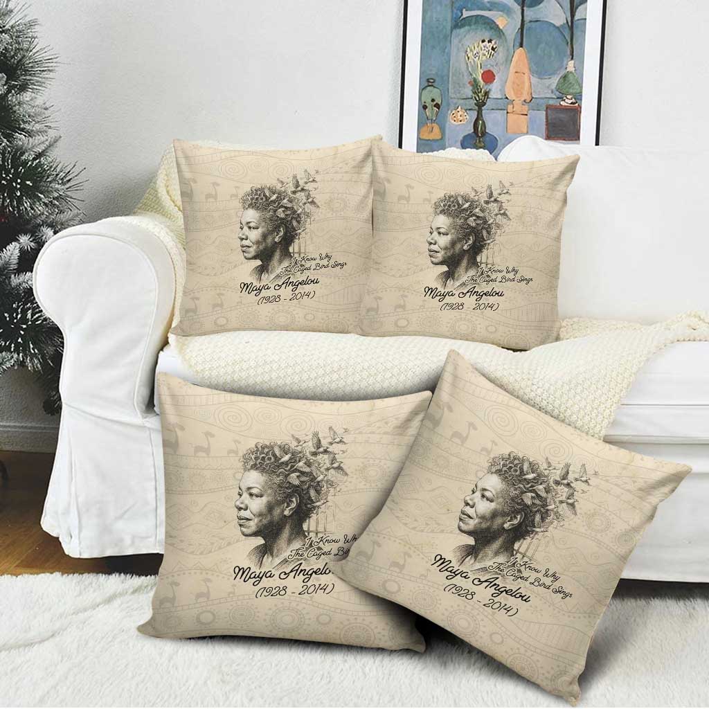 Maya Angelou Pillow Cover I Know Why The Caged Bird Sings - African Pride