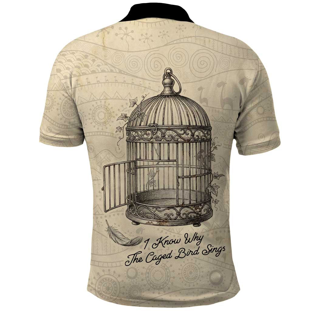Maya Angelou Polo Shirt I Know Why The Caged Bird Sings - African Pride