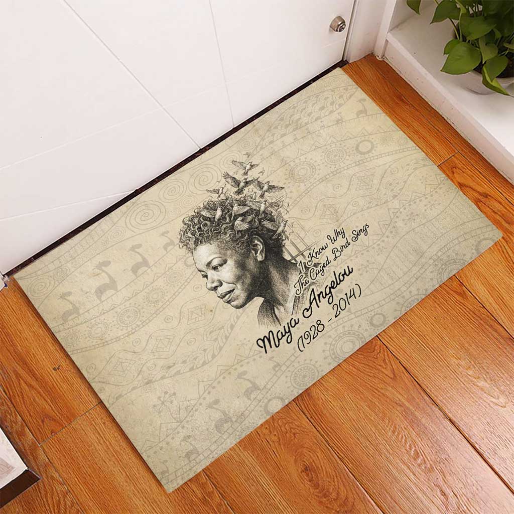 Maya Angelou Rubber Doormat I Know Why The Caged Bird Sings - African Pride