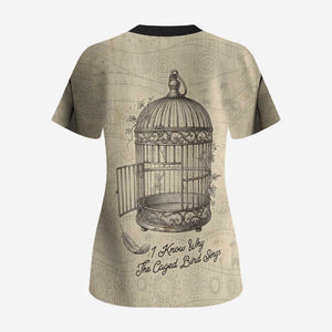 Maya Angelou Scrub Top I Know Why The Caged Bird Sings - African Pride