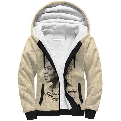 Maya Angelou Sherpa Hoodie I Know Why The Caged Bird Sings - African Pride