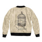 Maya Angelou Sleeve Zip Bomber Jacket I Know Why The Caged Bird Sings - African Pride