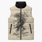 Maya Angelou Sleeveless Puffer Jacket I Know Why The Caged Bird Sings - African Pride