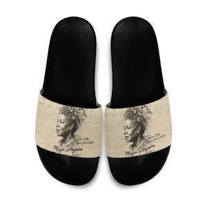 Maya Angelou Slide Sandals I Know Why The Caged Bird Sings - African Pride