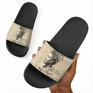 Maya Angelou Slide Sandals I Know Why The Caged Bird Sings - African Pride