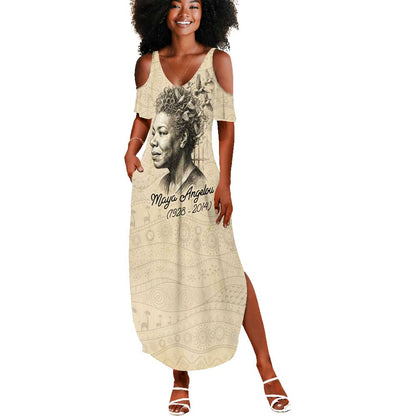 Maya Angelou Summer Maxi Dress I Know Why The Caged Bird Sings - African Pride