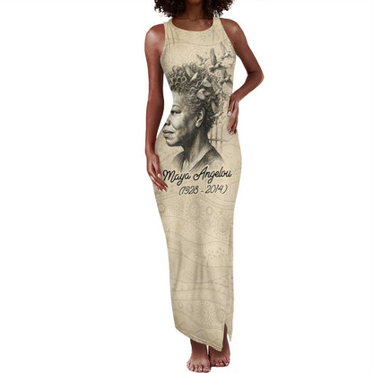 Maya Angelou Tank Maxi Dress I Know Why The Caged Bird Sings - African Pride