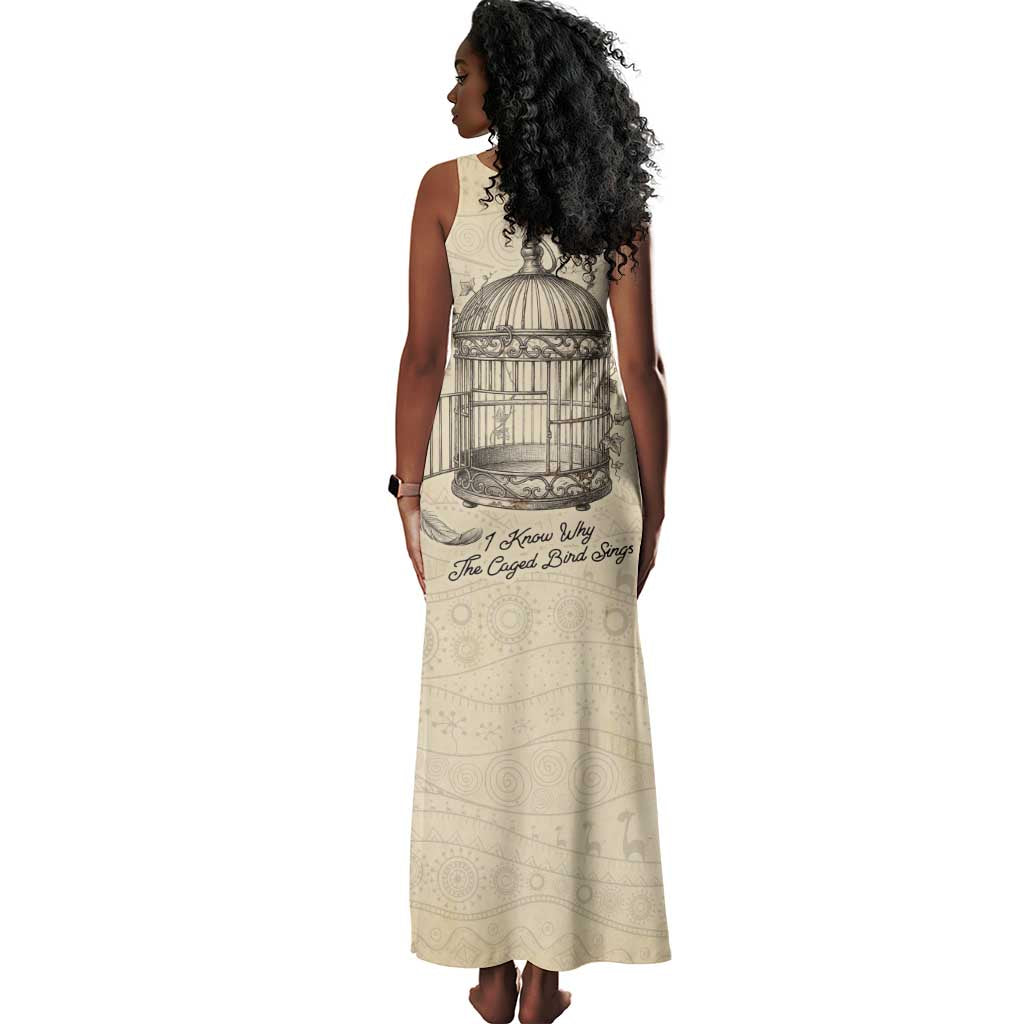 Maya Angelou Tank Maxi Dress I Know Why The Caged Bird Sings - African Pride