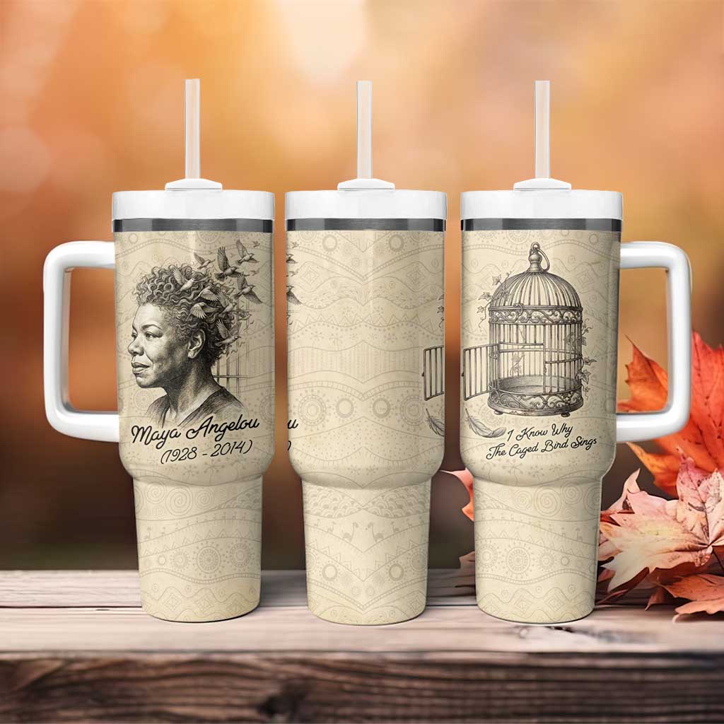 Maya Angelou Tumbler With Handle I Know Why The Caged Bird Sings - African Pride