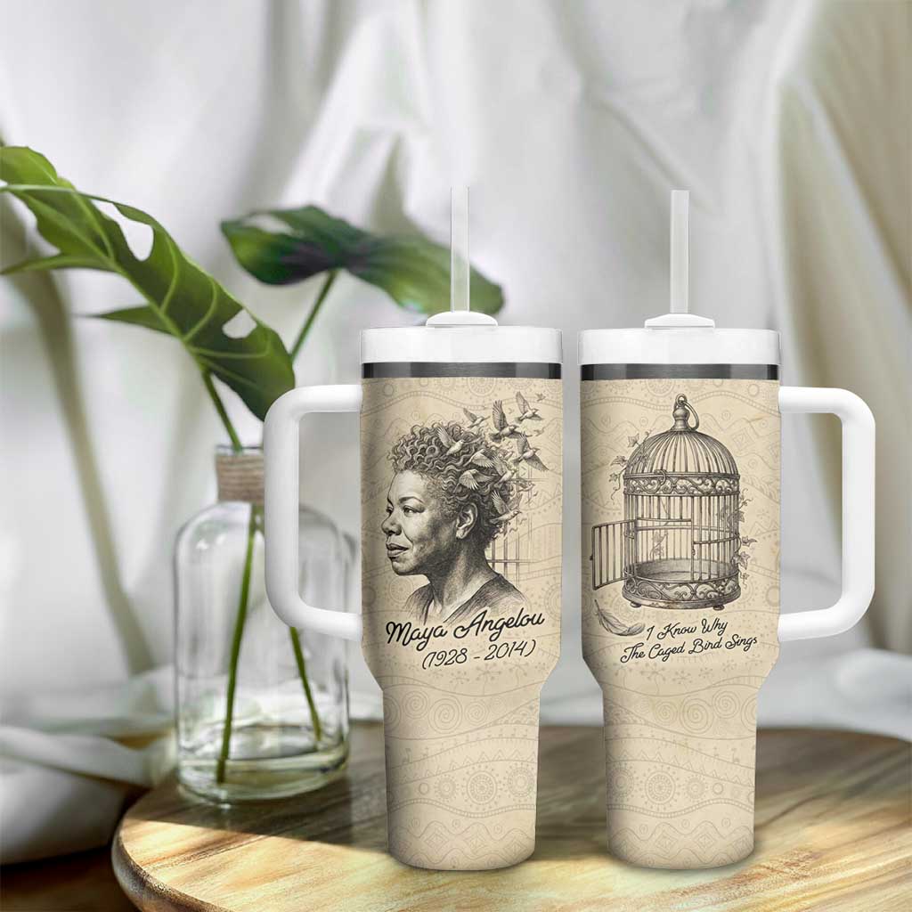 Maya Angelou Tumbler With Handle I Know Why The Caged Bird Sings - African Pride