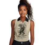 Maya Angelou Women Sleeveless Polo Shirt I Know Why The Caged Bird Sings - African Pride