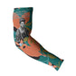 Maya Angelou Arm Sleeves Inspirational Quote Design Vibrant Teal and Orange Leaf Motif - African Pride