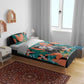 Maya Angelou Bedding Set Inspirational Quote Design Vibrant Teal and Orange Leaf Motif - African Pride